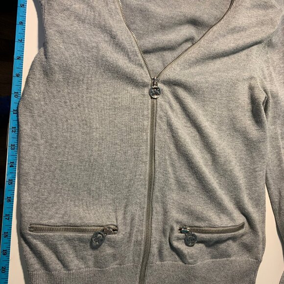 Michael Kors Zip-Up Sweater – Women’s Small, Grey, Stylish & Cozy - Picture 6 of 6